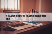 NBA总决赛得分榜 nba总决赛各项数据排名