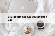 2026欧洲杯各国阵容 2021欧洲杯26号