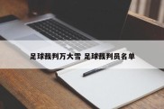 足球裁判万大雪 足球裁判员名单
